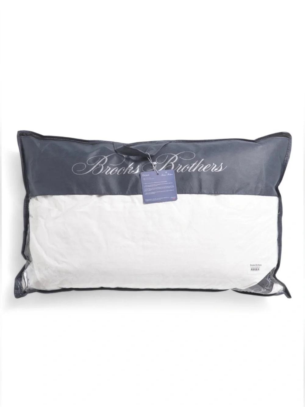 BROOKS BROTHER Queen White Made In Turkey Luxury Down Bed Pillow